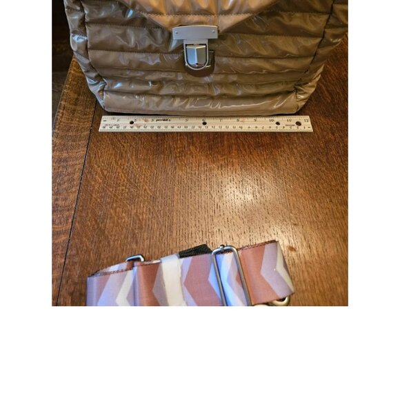 Think Royln Evelyn Puffer Crossbody/Tote Bag 12"x12" Nude - Picture 9 of 9